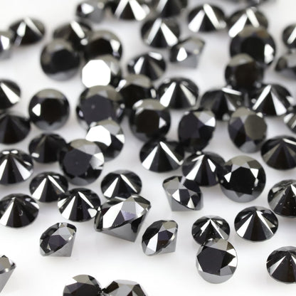 1 - 1.95 Carat Round Brilliant Loose Black Diamond in Faceted Cut, For Jewelry Making! Great Shine And Elegant Look