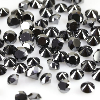 1 - 1.95 Carat Round Brilliant Loose Black Diamond in Faceted Cut, For Jewelry Making! Great Shine And Elegant Look