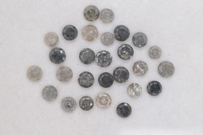 Natural Salt and Pepper Round  4.7- 5.3 MM Diamond