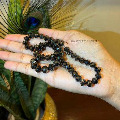 204.90 Carat Natural Black Diamond Polish Faceted Beads, 4-6 MM Diamond Necklace, 14-Inch Strand AAA+ - suratdiamondart