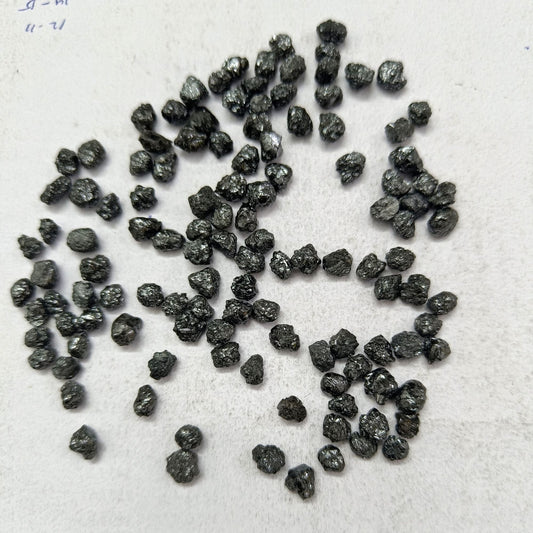 5-6mm Black Rough Diamond, Natural Round Black Raw Diamond, Uncut Diamond, Conflict Free Diamond For Jewelry (5 Pcs Options) - suratdiamondart