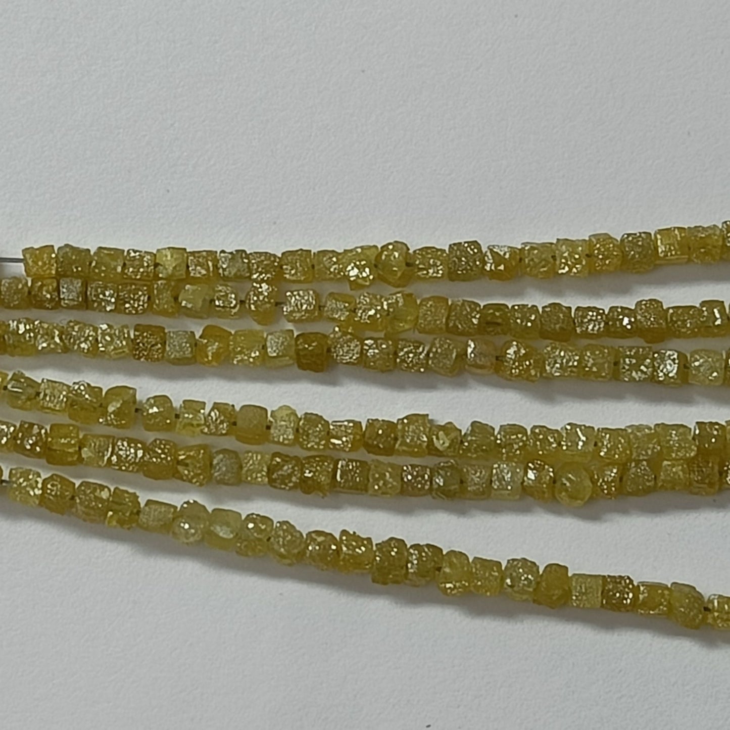 Raw Diamond Beads, Rough Diamond, Natural Yellow Box Shape Diamond Beads, Conflict Free Diamond, Cube Diamond, 2 Inch Strand