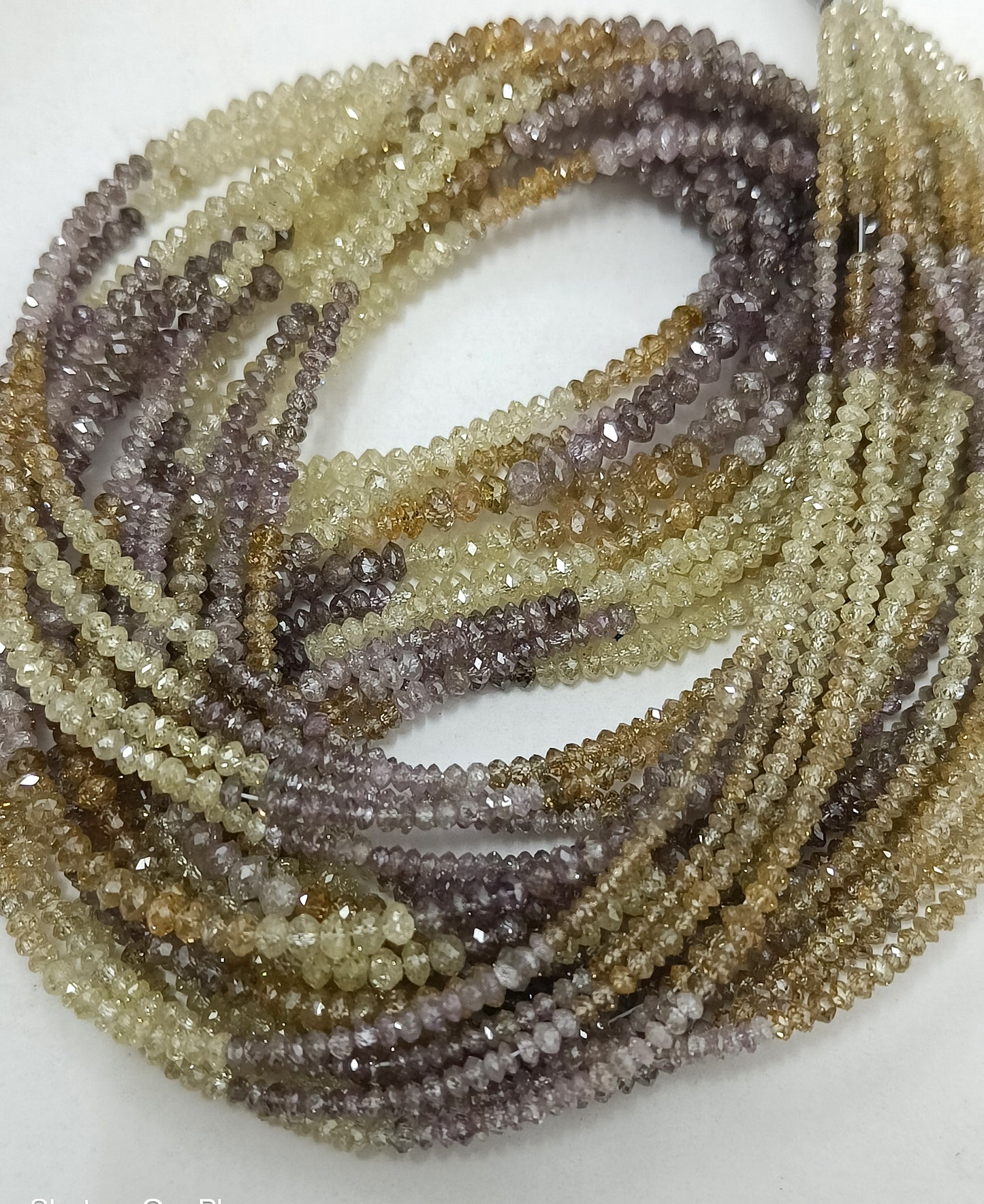 Natural Multi Diamond Round(Boll) Shape 1.80-2.80 MM Diamond Beads 14 inch Strands