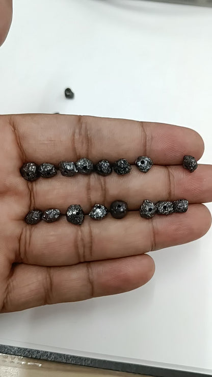 Natural Black Diamond 7 mm Size 1mm Drilled Loose Diamond