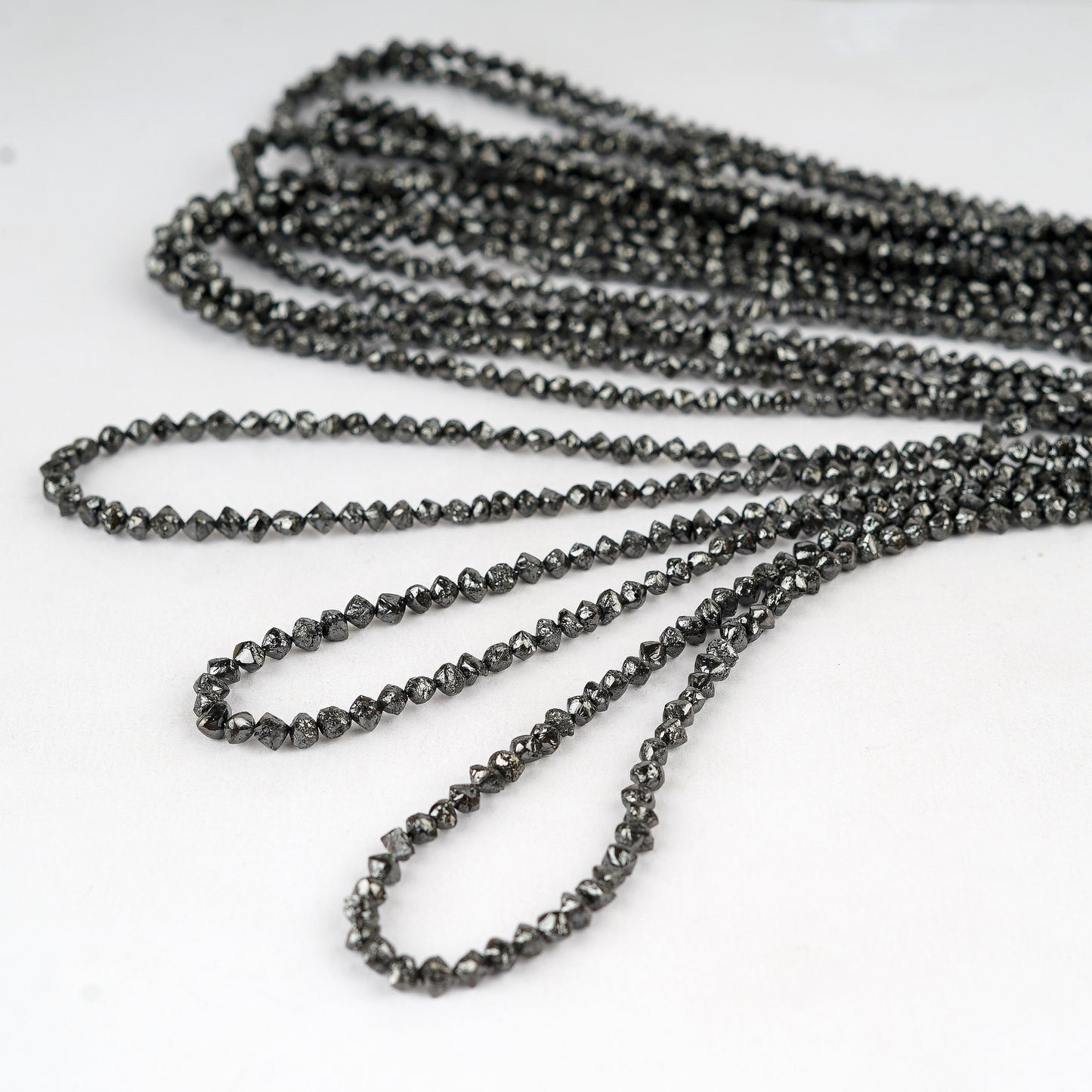 Natural Black Crystal Diamond Beads 3-4 MM Conflict Free Diamond Beads 16 Inch Strands AAA+