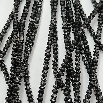 Natural Black Diamond Beads, 2.00-3.20 mm Rondelle Diamond Beads