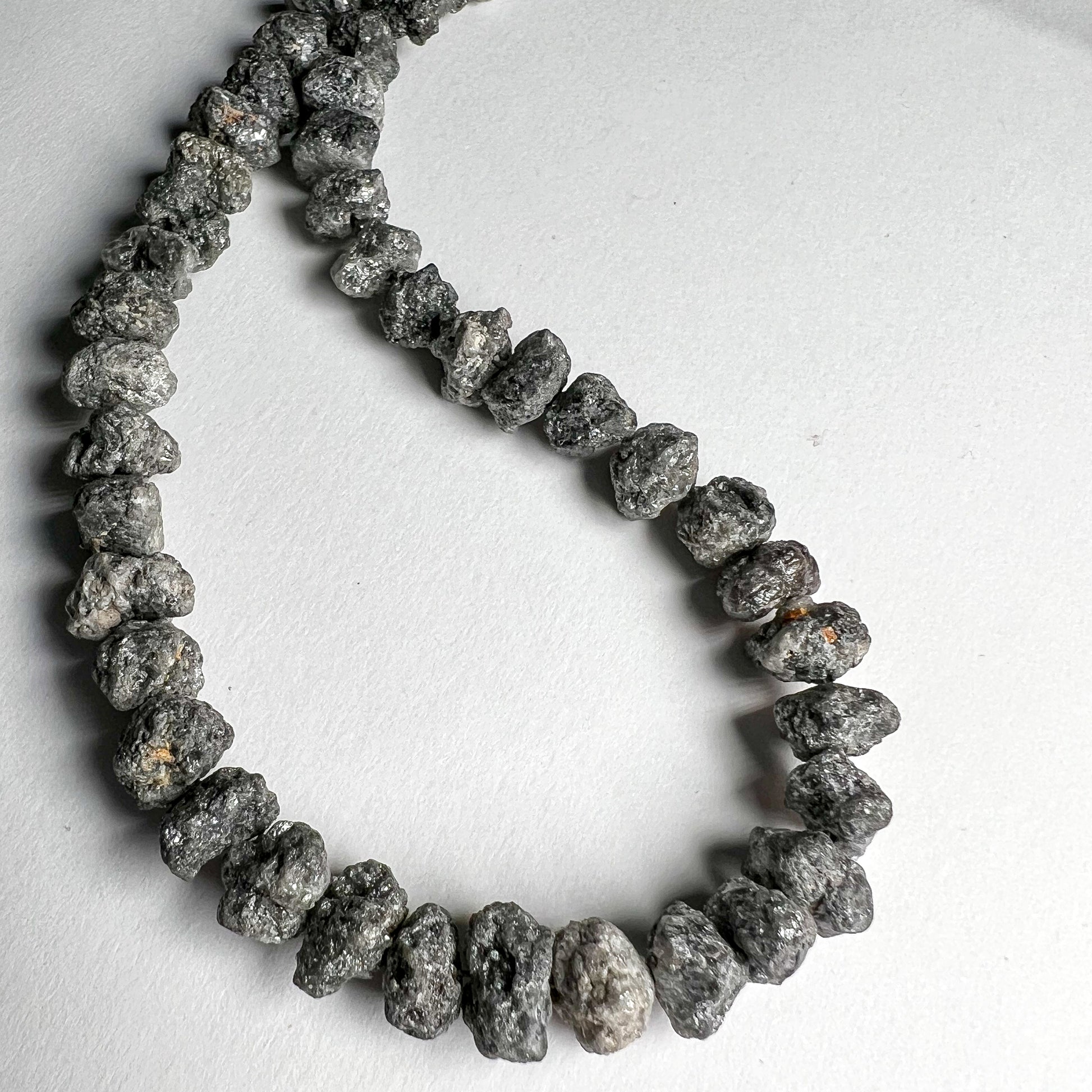 Natural Gray Diamond Uncut Raw Beads, 6.10-8.00 MM Diamond Necklace, 4.5-5.00 Inch Strand AAA+| Uncut Diamond Beads - suratdiamondart