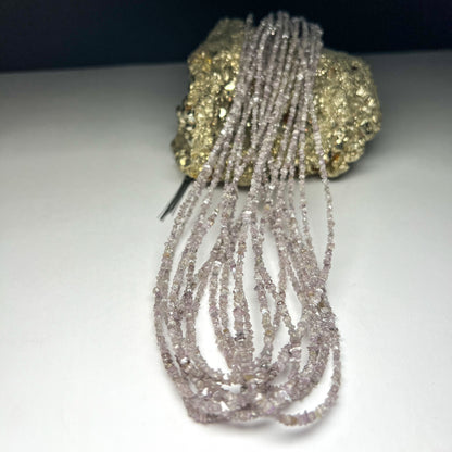 Natural Pink Uncut Raw Diamond Uncut Raw Diamond , 2.00-2.50 MM Diamond Necklace, 16-Inch Strand AAA+| Uncut Diamond Beads - suratdiamondart