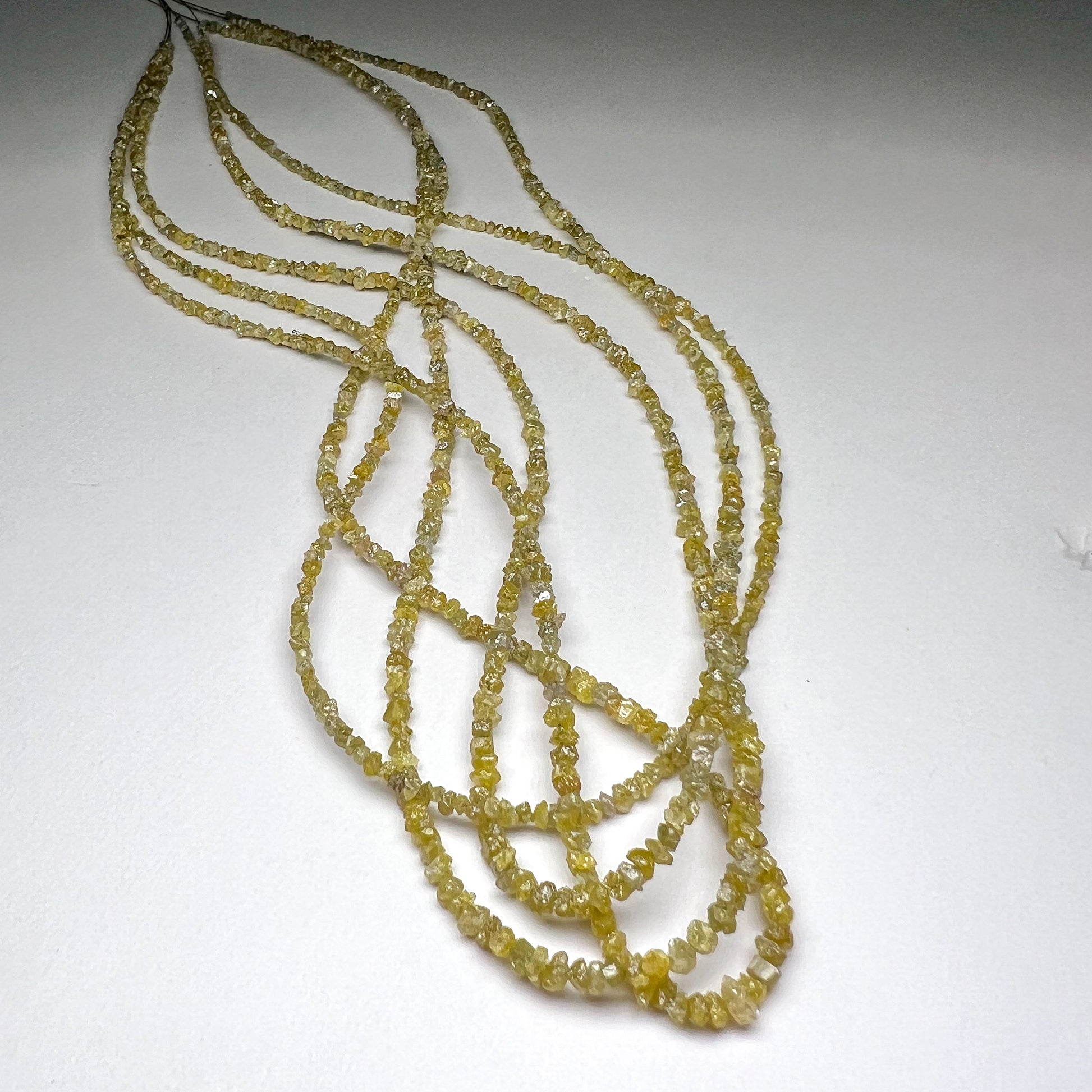 Natural Yellow Diamond Uncut Raw Beads, 2.00-2.80 MM Diamond Necklace, 16-Inch Strand| Uncut Diamond Beads - suratdiamondart