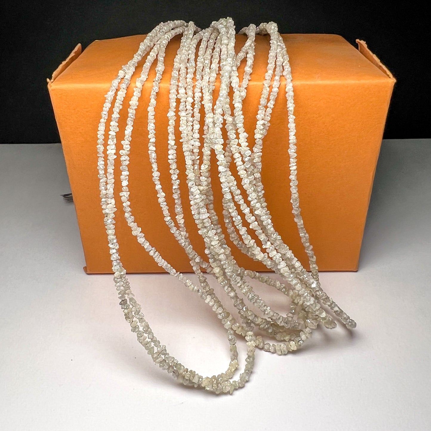 Natural White Diamond Uncut Raw Beads, 2.00-2.80 MM Diamond Necklace, 16-Inch Strand| Uncut Diamond Beads