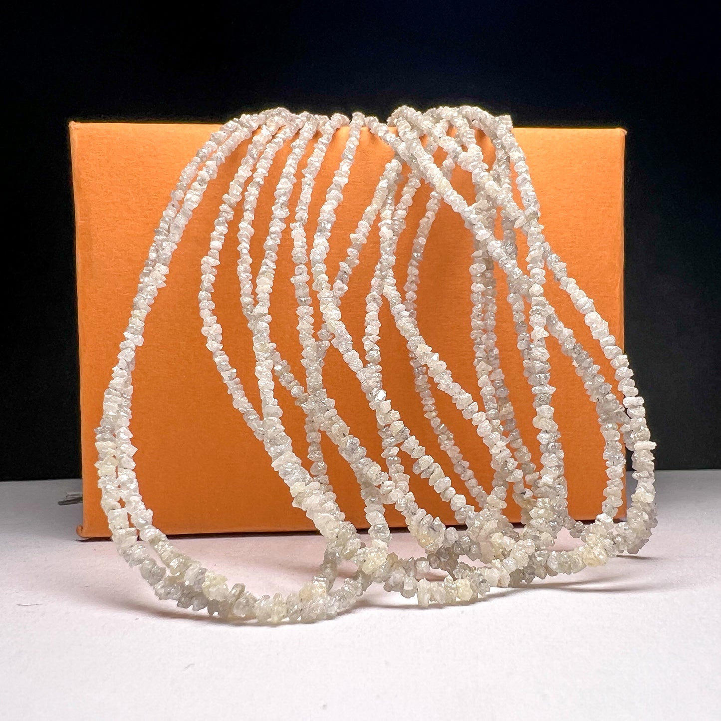 Natural White Diamond Uncut Raw Beads, 2.00-2.80 MM Diamond Necklace, 16-Inch Strand| Uncut Diamond Beads