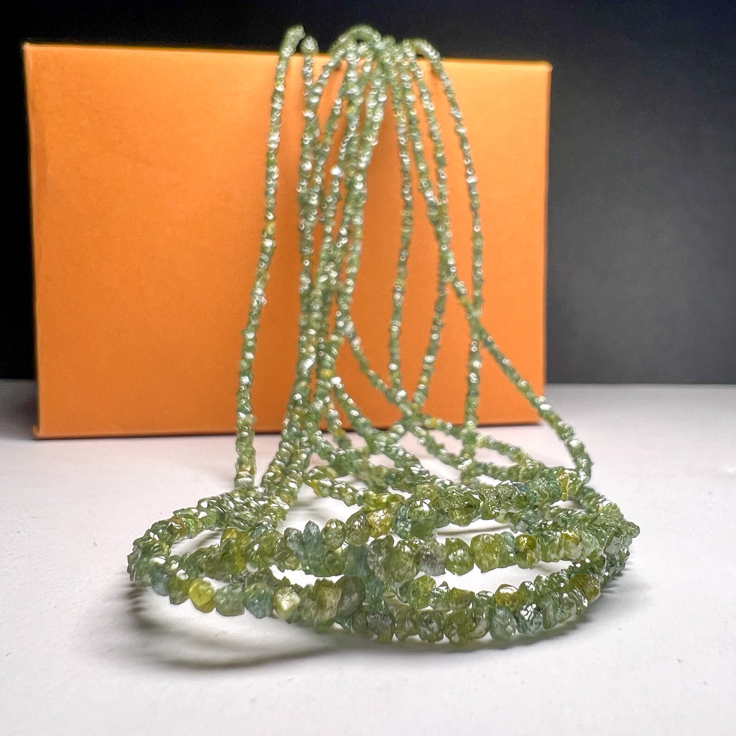 Natural Green Diamond Uncut Raw Beads, 2.00-2.80 MM Diamond Necklace, 16-Inch Strand| Uncut Diamond Beads