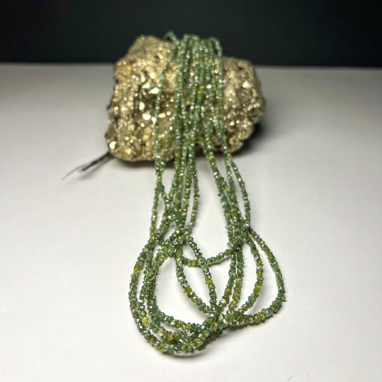 Natural Green Diamond Uncut Raw Beads, 2.00-2.80 MM Diamond Necklace, 16-Inch Strand| Uncut Diamond Beads