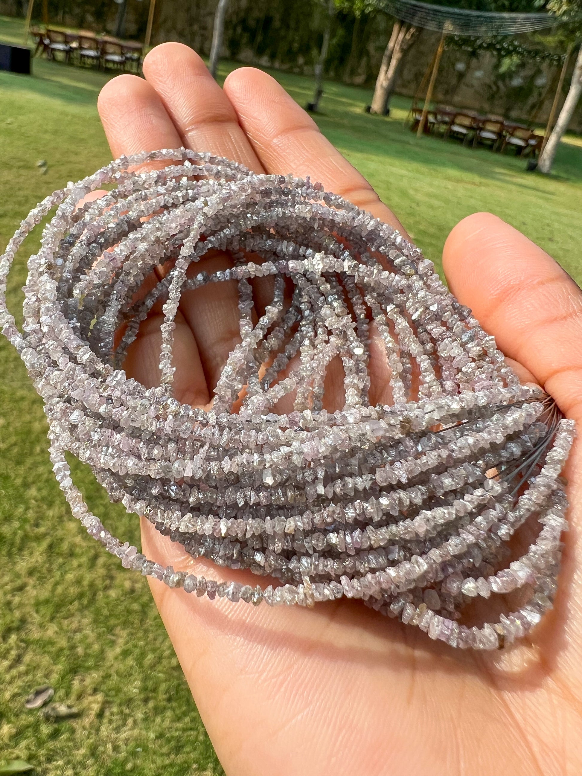 Natural Pink Uncut Raw Diamond Uncut Raw Diamond , 2.00-2.50 MM Diamond Necklace, 16-Inch Strand AAA+| Uncut Diamond Beads - suratdiamondart