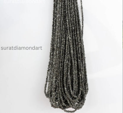 Natural Black Diamond Uncut Raw Beads, 1.90-2.60 MM Diamond Necklace, 16-Inch Strand AAA+| Uncut Diamond Beads