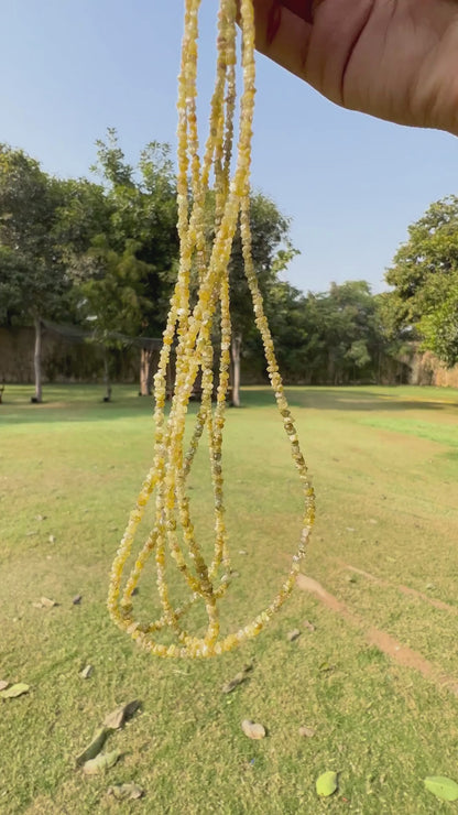 Natural Yellow Diamond Uncut Raw Beads, 2.00-2.80 MM Diamond Necklace, 16-Inch Strand| Uncut Diamond Beads